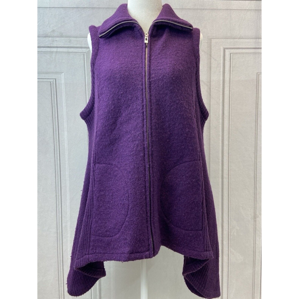 For Cynthia Womens Vest‎ Large Purple Sweater Asymetric Grammacore Casual